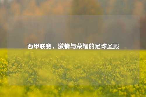 西甲联赛，激情与荣耀的足球圣殿