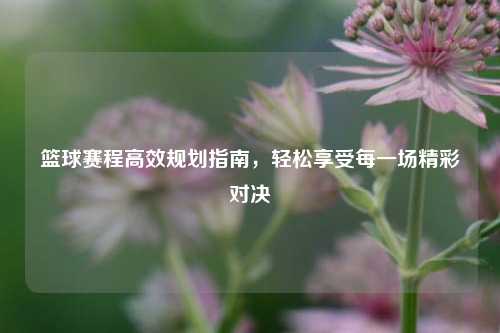 篮球赛程高效规划指南，轻松享受每一场精彩对决