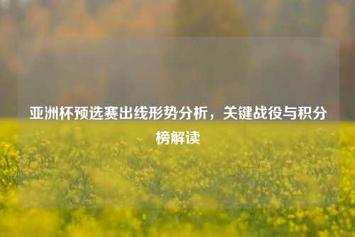 亚洲杯预选赛出线形势分析，关键战役与积分榜解读