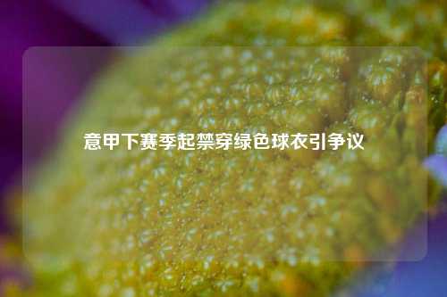 意甲下赛季起禁穿绿色球衣引争议