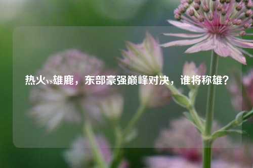 热火vs雄鹿，东部豪强巅峰对决，谁将称雄？