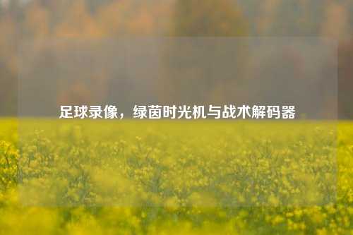 足球录像，绿茵时光机与战术解码器