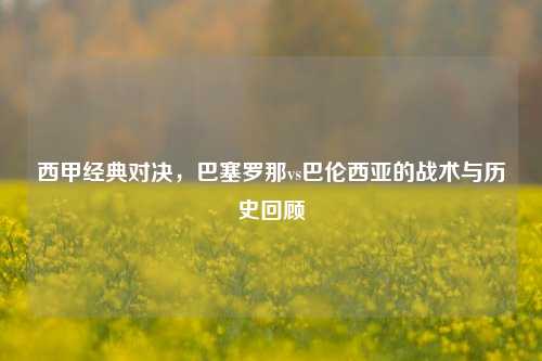 西甲经典对决,巴塞罗那vs巴伦西亚的战术与历史回顾