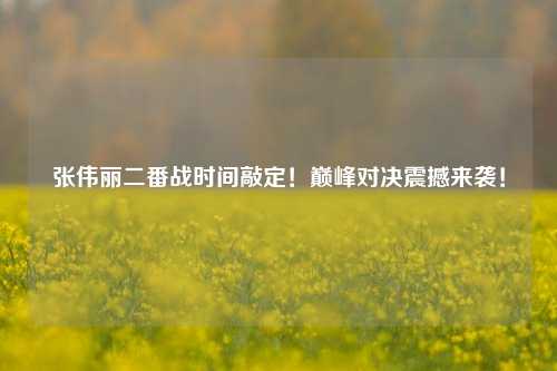 张伟丽二番战时间敲定！巅峰对决震撼来袭！