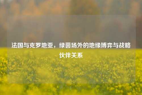 法国与克罗地亚，绿茵场外的地缘博弈与战略伙伴关系