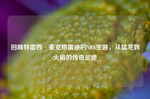 回顾特雷西·麦克格雷迪的NBA生涯，从猛龙到火箭的传奇足迹