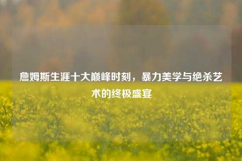 詹姆斯生涯十大巅峰时刻，暴力美学与绝杀艺术的终极盛宴