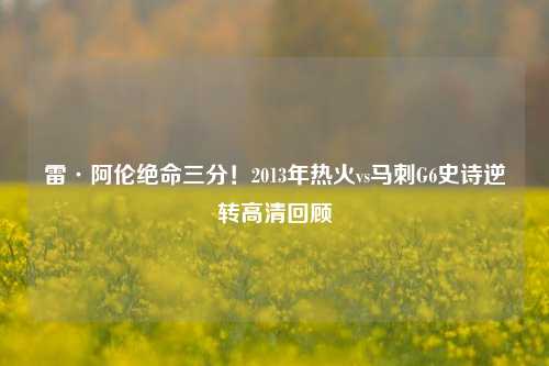 雷·阿伦绝命三分！2013年热火vs马刺G6史诗逆转高清回顾
