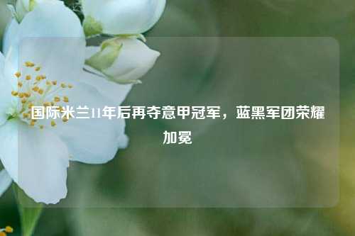 国际米兰11年后再夺意甲冠军，蓝黑军团荣耀加冕