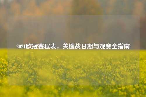 2021欧冠赛程表，关键战日期与观赛全指南