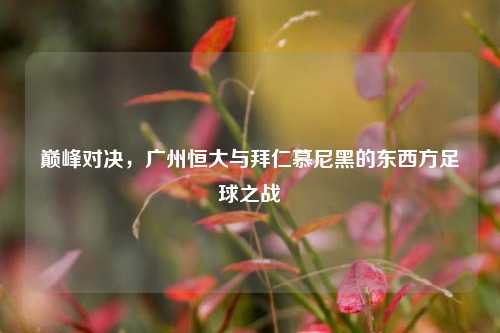 巅峰对决,广州恒大与拜仁慕尼黑的东西方足球之战