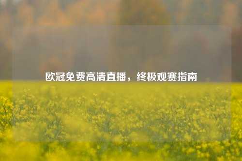 欧冠免费高清直播，终极观赛指南