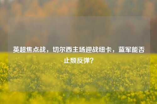 英超焦点战，切尔西主场迎战纽卡，蓝军能否止颓反弹？