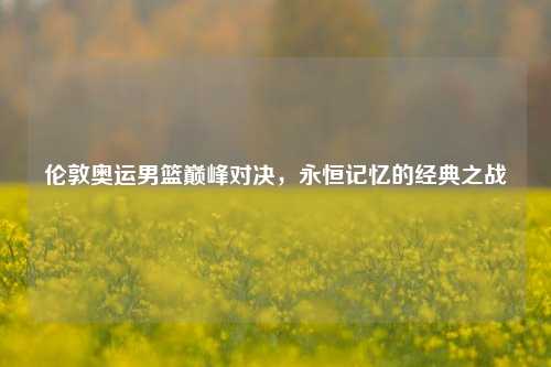 伦敦奥运男篮巅峰对决，永恒记忆的经典之战
