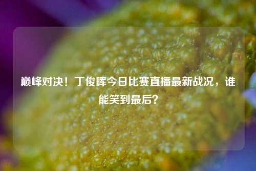 巅峰对决！丁俊晖今日比赛直播最新战况，谁能笑到最后？