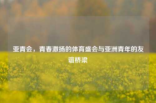 亚青会，青春激扬的体育盛会与亚洲青年的友谊桥梁