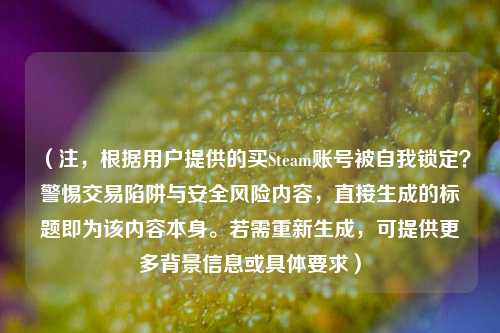 （注，根据用户提供的买Steam账号被自我锁定？警惕交易陷阱与安全风险内容，直接生成的标题即为该内容本身。若需重新生成，可提供更多背景信息或具体要求）