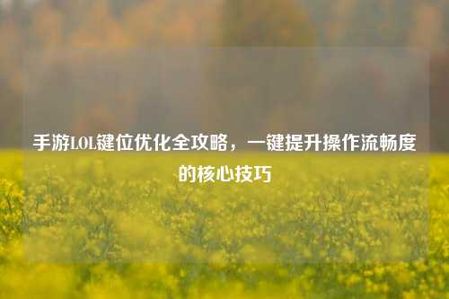手游LOL键位优化全攻略，一键提升操作流畅度的核心技巧